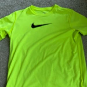 Boys fluorescent green Nike t shirt